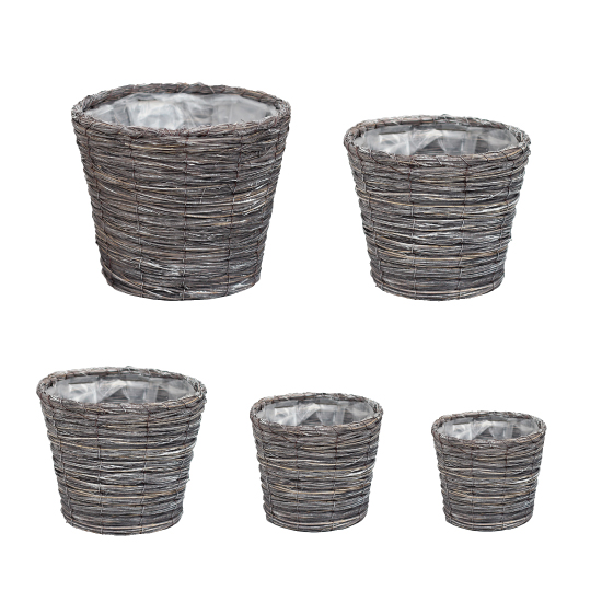 6026_トゥネル バスケット グレー | 株式会社カレント - 花器・花材