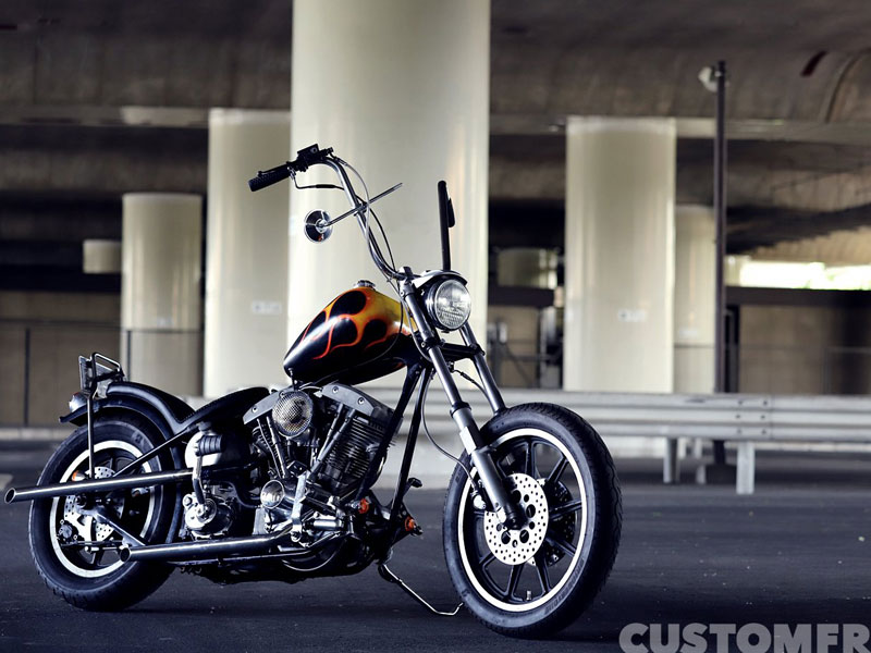 ハーレー ショベルヘッドのオールドスクールチョッパー1972年
