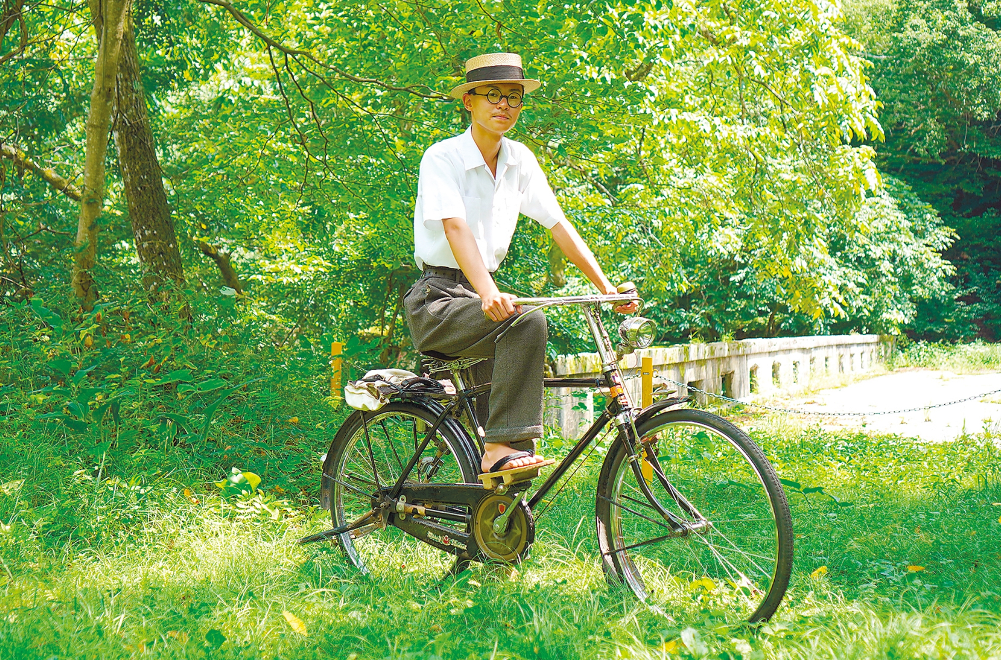 サイクルスタイル no.62 下駄をはいてペダルをこぐ！約100年前の服で