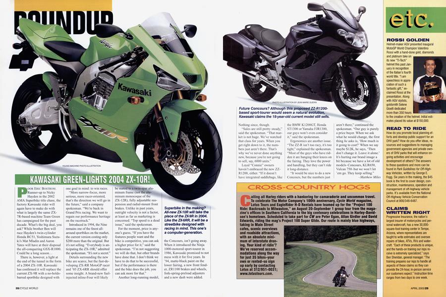 Kawasaki Green-Light 2004 Zx-10r! | Cycle World | APRIL 2003