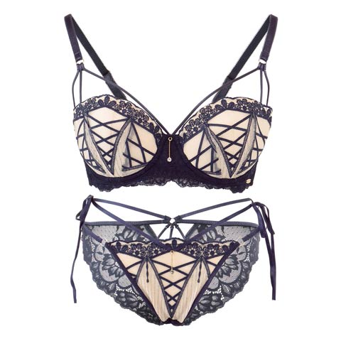 LEMURA】Nudy Lace Lingerie -フルバックセット-DARKNAVY［ひな祭り