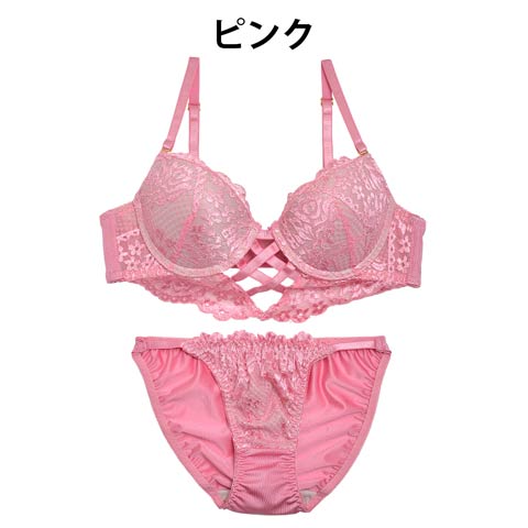 Gサイズ】フロントクロスxヌーディーブラジャー&フルバックショーツ