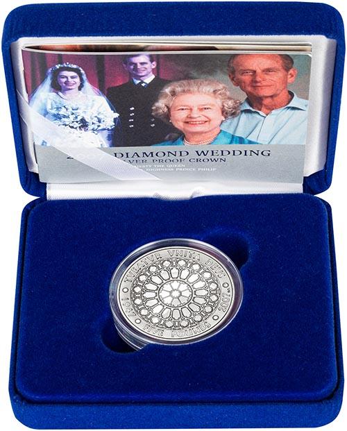 2007 Diamond Wedding Silver Proof £5 Crown Coin | Chards