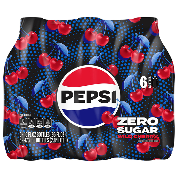 Pepsi Cola Zero Sugar Wild Cherry 6 Pack 16oz Bottles | Products