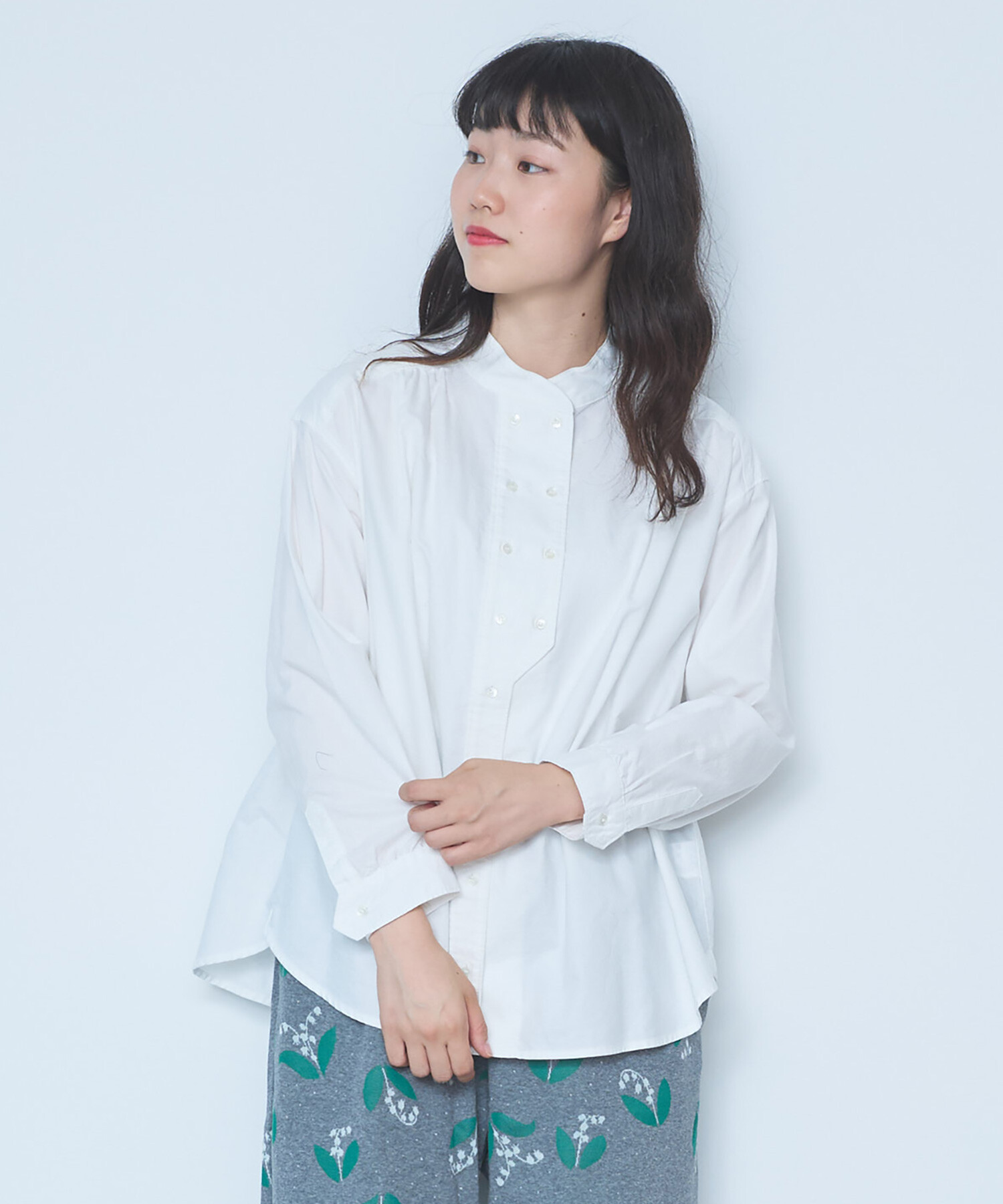 AMBIDEX Store △オックスコック 長袖ブラウス Basic color(F サックス