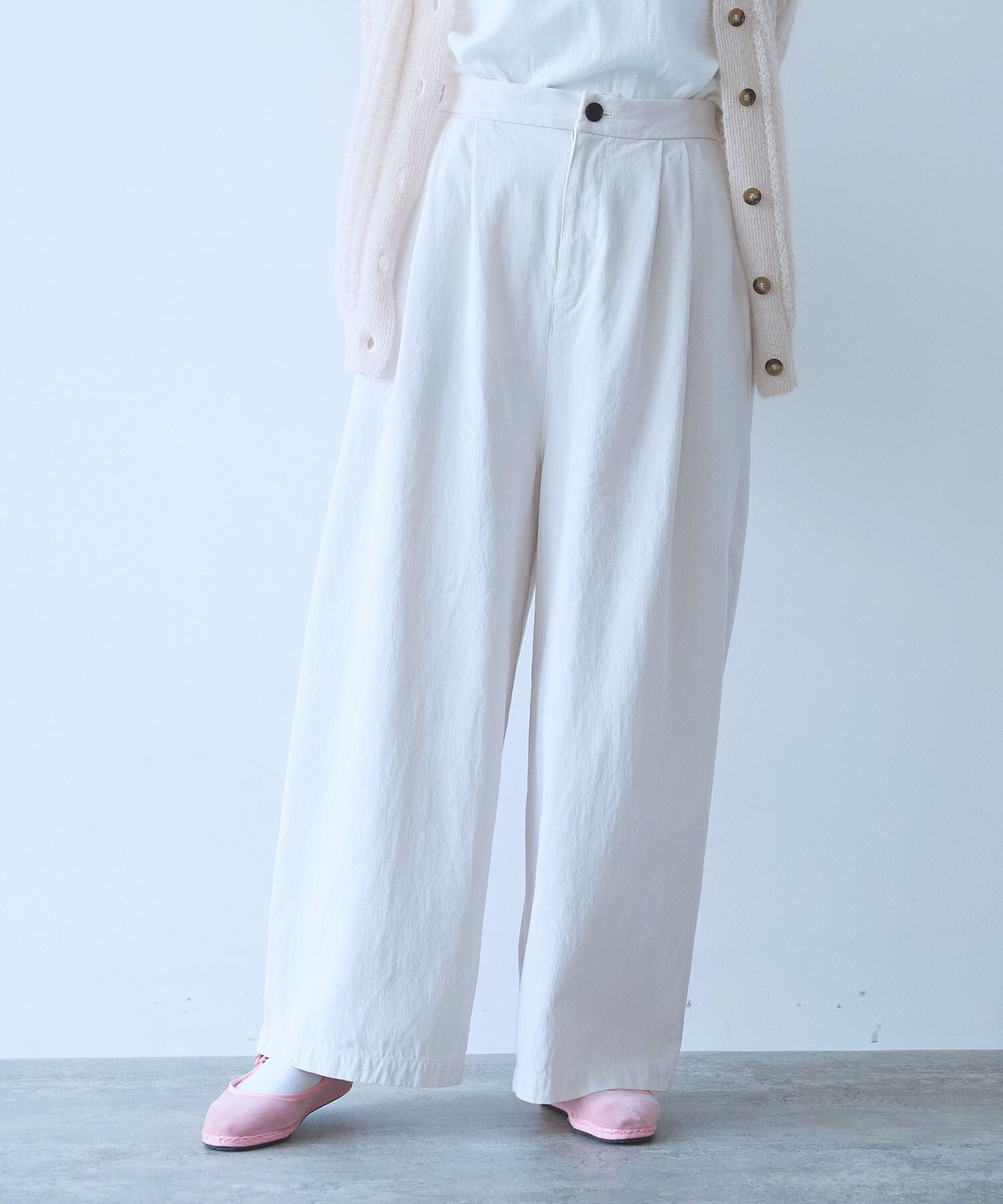 AMBIDEX Store ○強撚コットン近江晒 ハイウエストコクーンパンツ(S