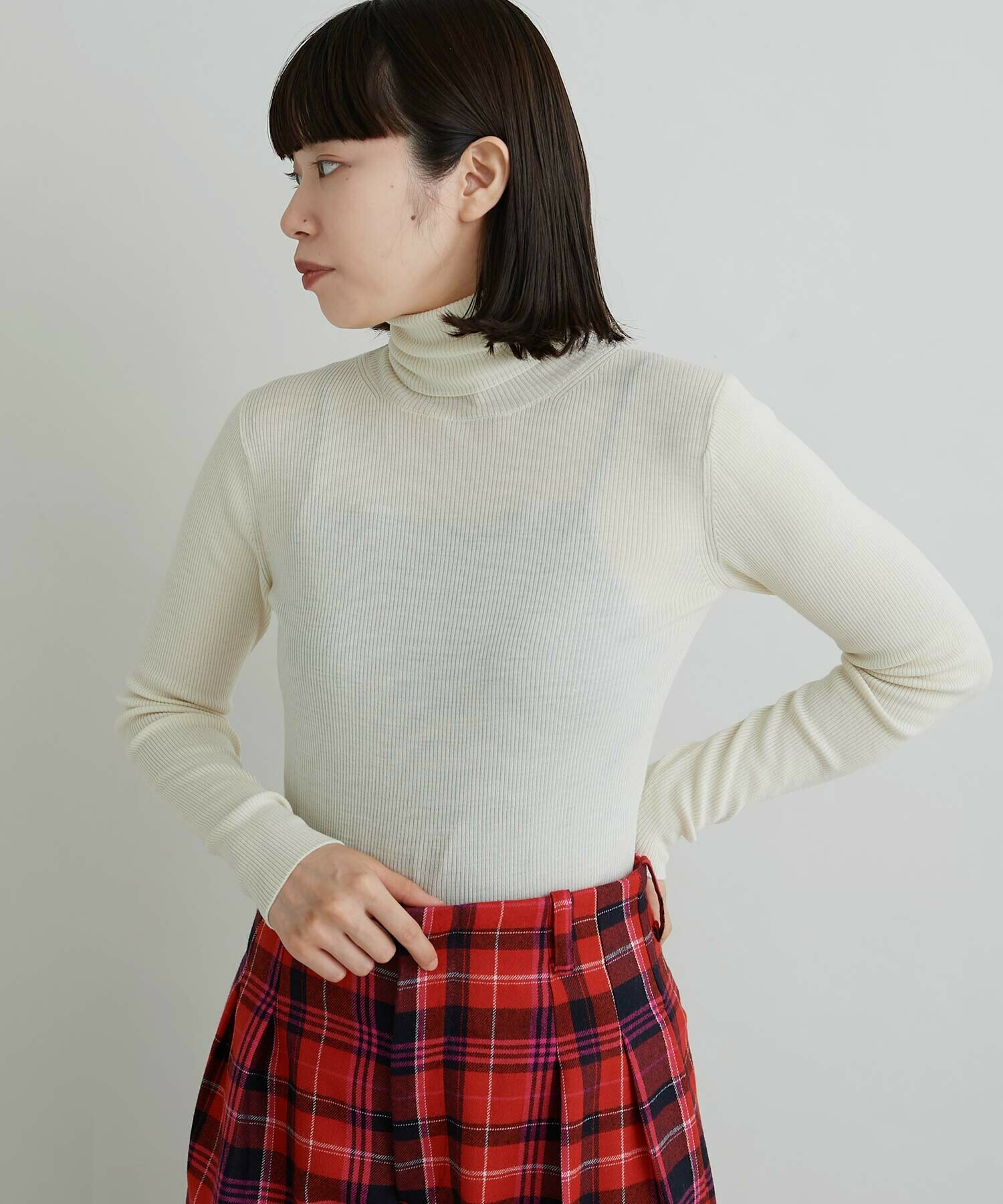 AMBIDEX Store 〇super180ウール リブタートルプルオーバー(F クロ): iki