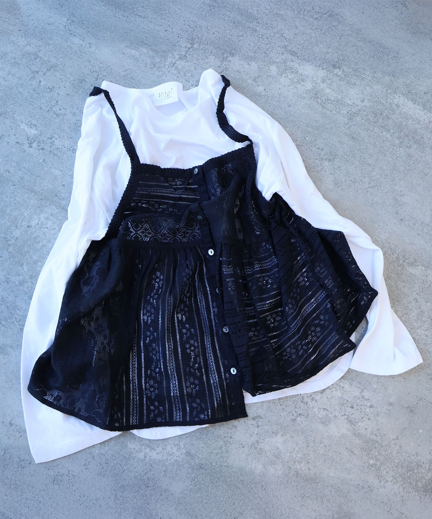 AMBIDEX Store ○indiaパッチワークレース キャミビスチェ(F クロ): yuni