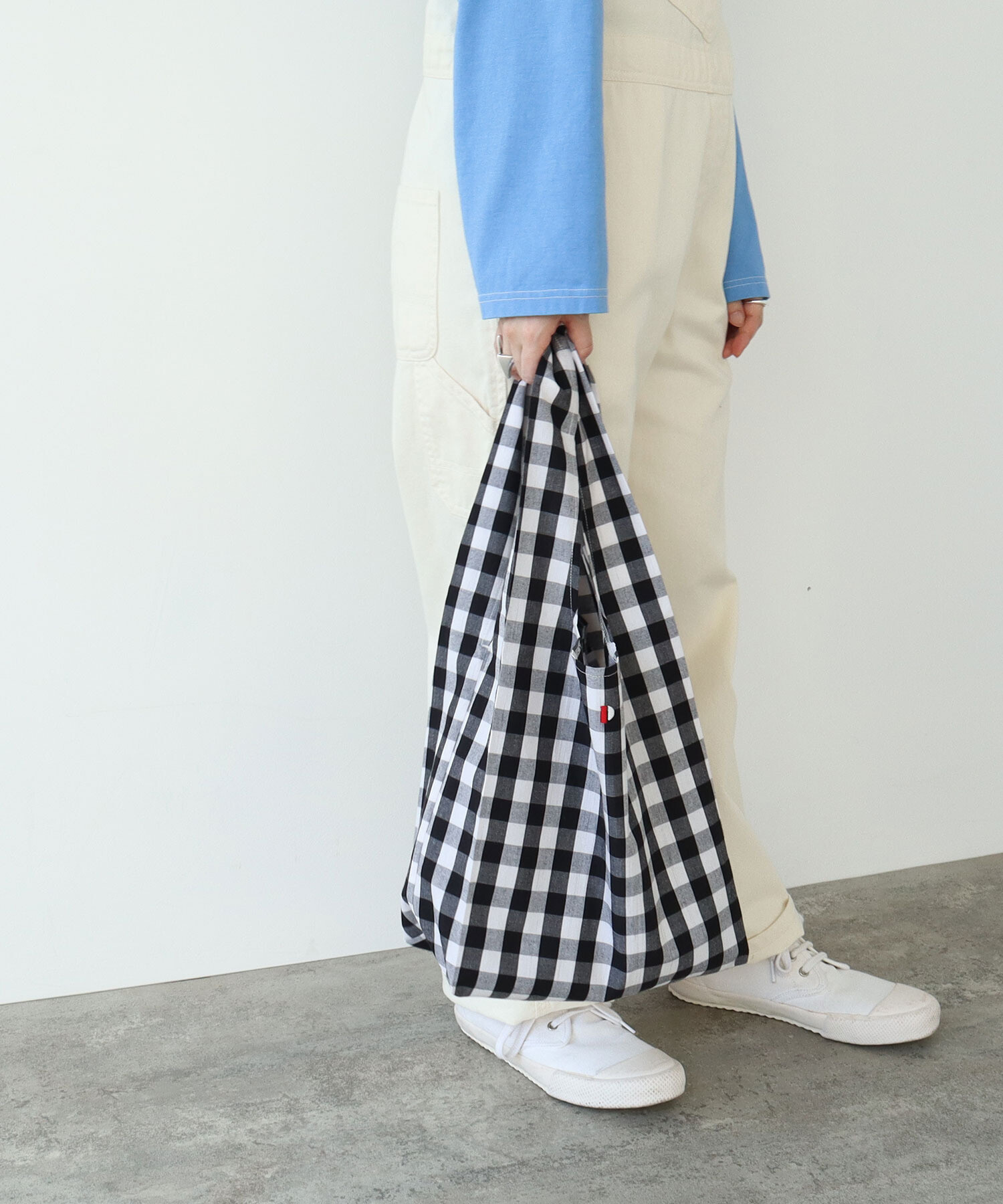 AMBIDEX Store ○ギンガムチェック P刺繍エコバッグ(F コン): PAR ICI