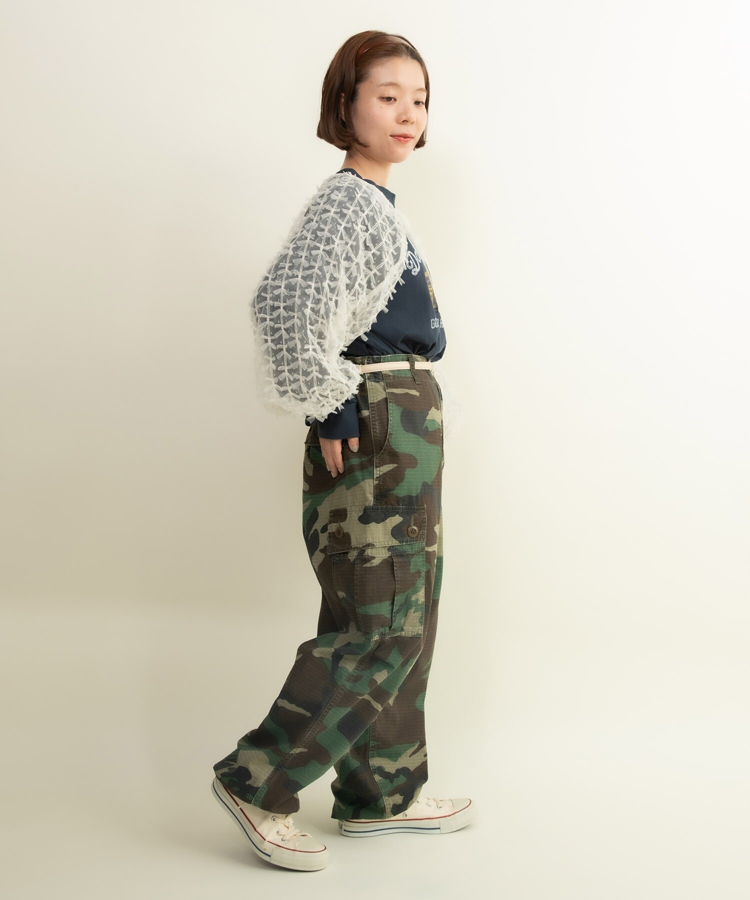 AMBIDEX Store ○カモフラ柄 ミリタリーパンツ(36 マルチ99): CHILD WOMAN