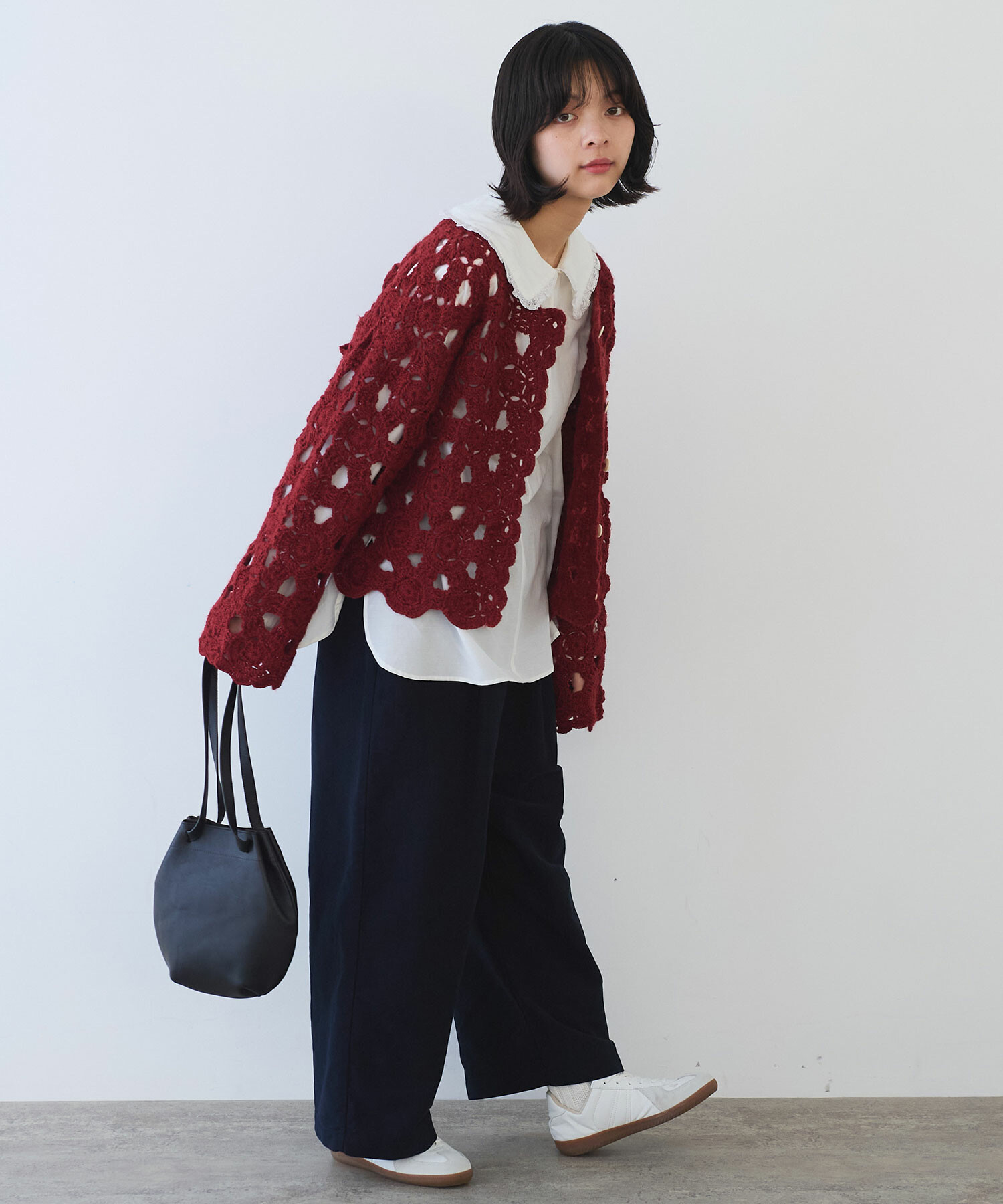 AMBIDEX Store ○ ネパールハンドニット かぎ針レース カーディガン(F