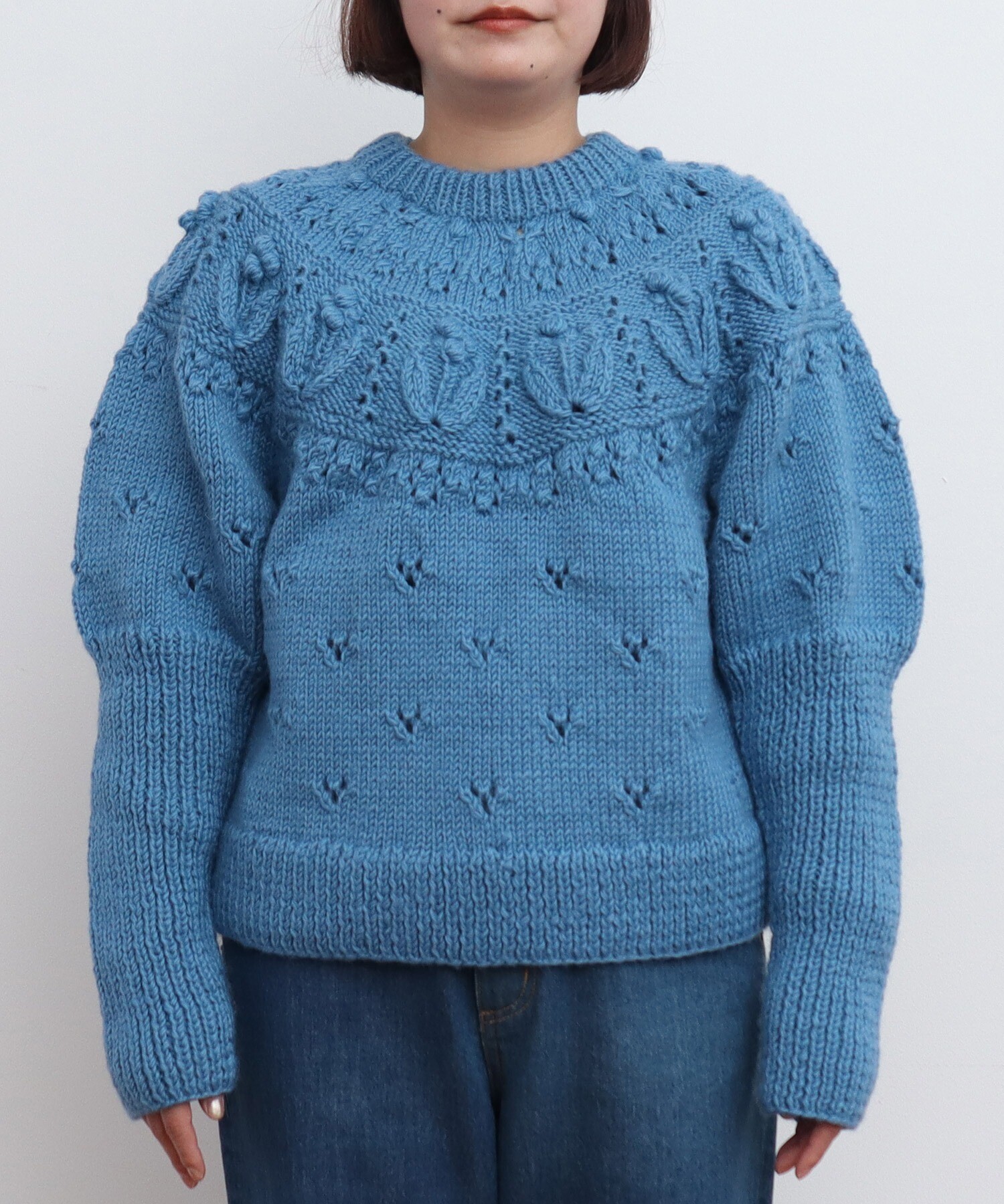 ネパールギルボックス 求心もよう編みプルオーバー