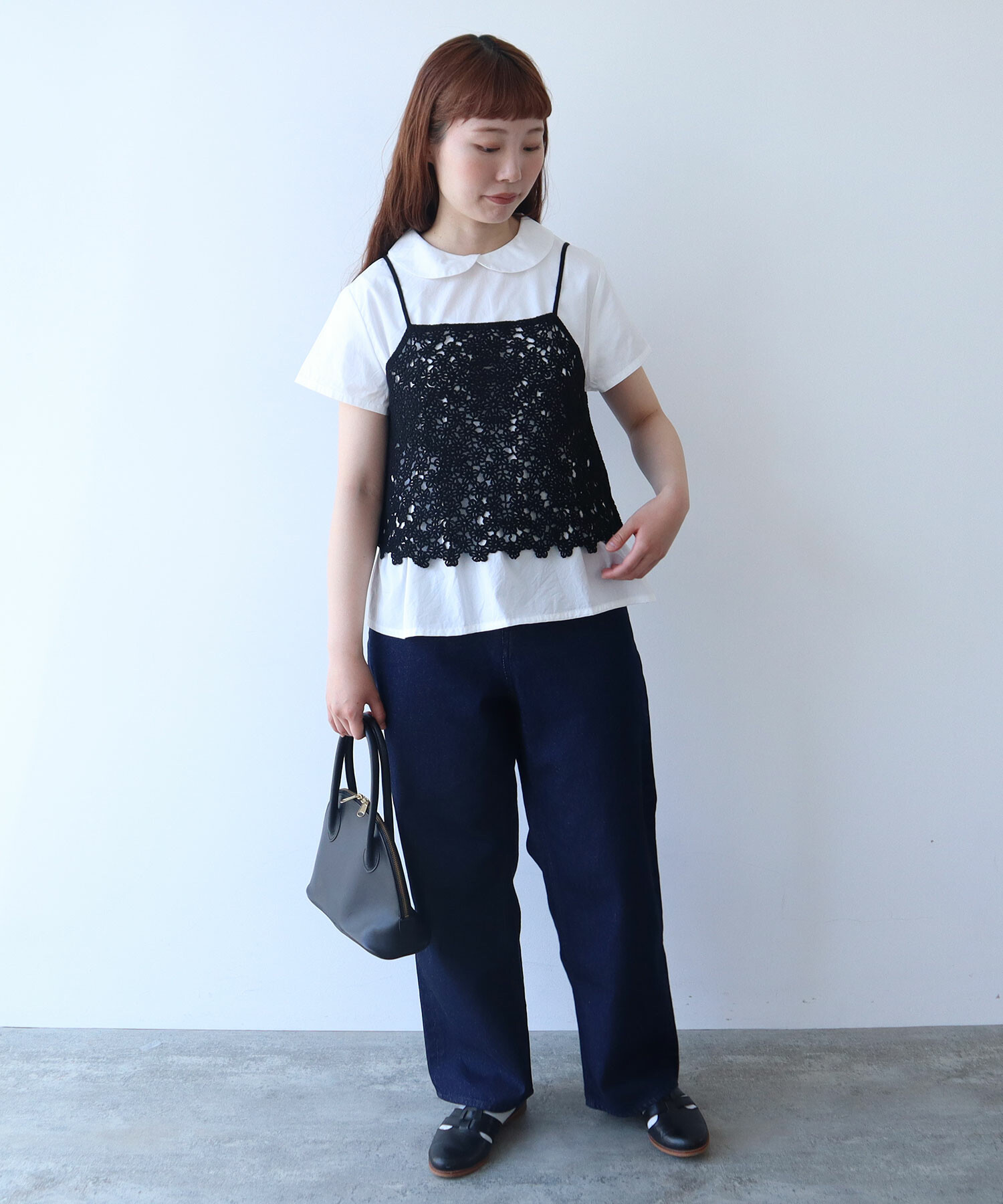 AMBIDEX Store 〇 おはな刺繍 キャミソール(F クロ): bulle de savon