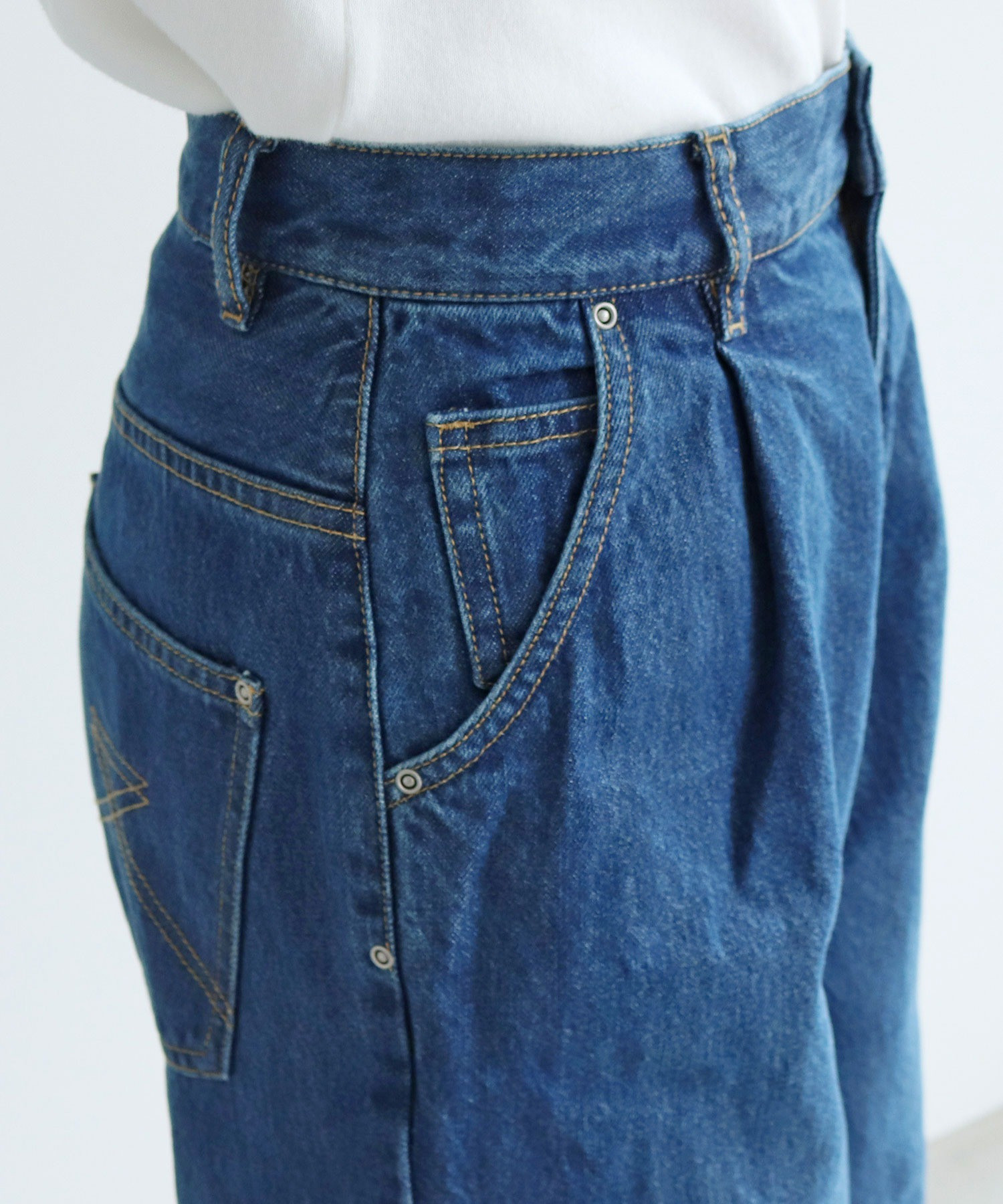 AMBIDEX Store △○12.5OZデニム タックパンツ(M サックス): PAR ICI