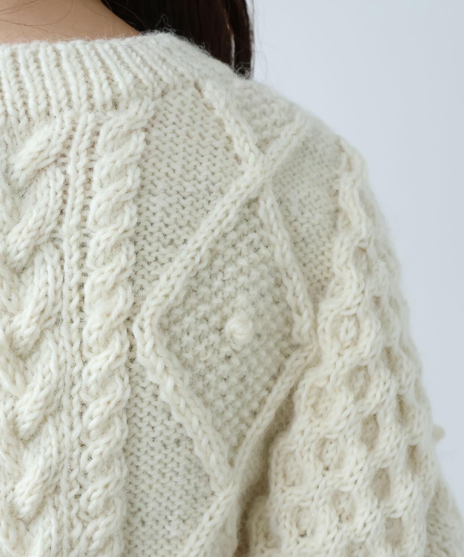 AMBIDEX Store ネパールハンドニット プルオーバー(F シロ): yuni