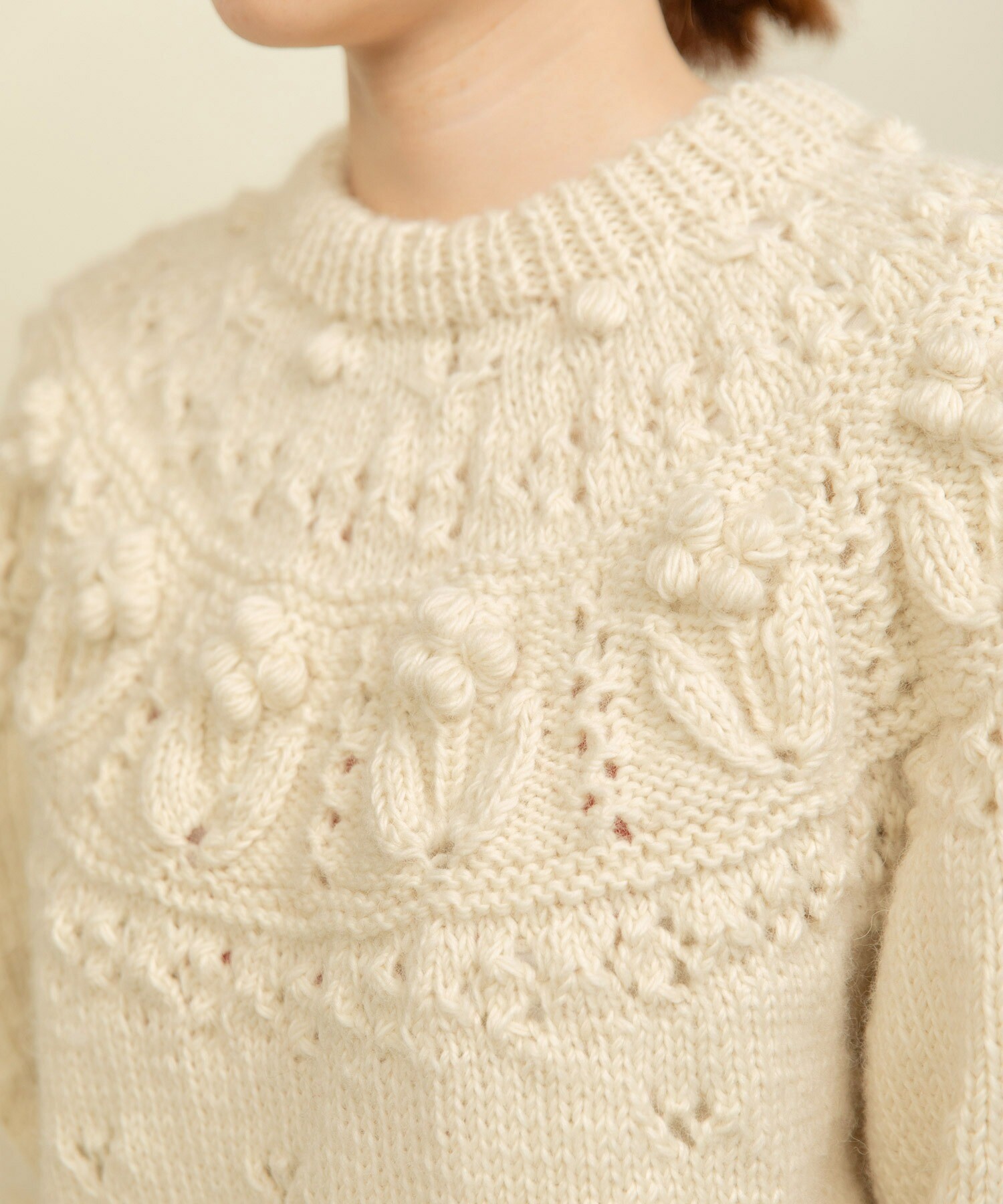 AMBIDEX Store ○ネパールギルボックス 求心もよう編みプルオーバー(F