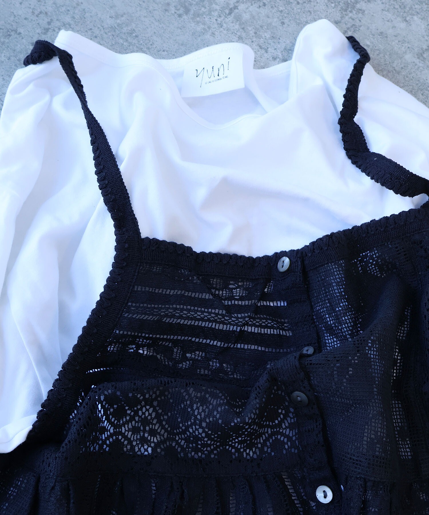 AMBIDEX Store ○indiaパッチワークレース キャミビスチェ(F クロ): yuni