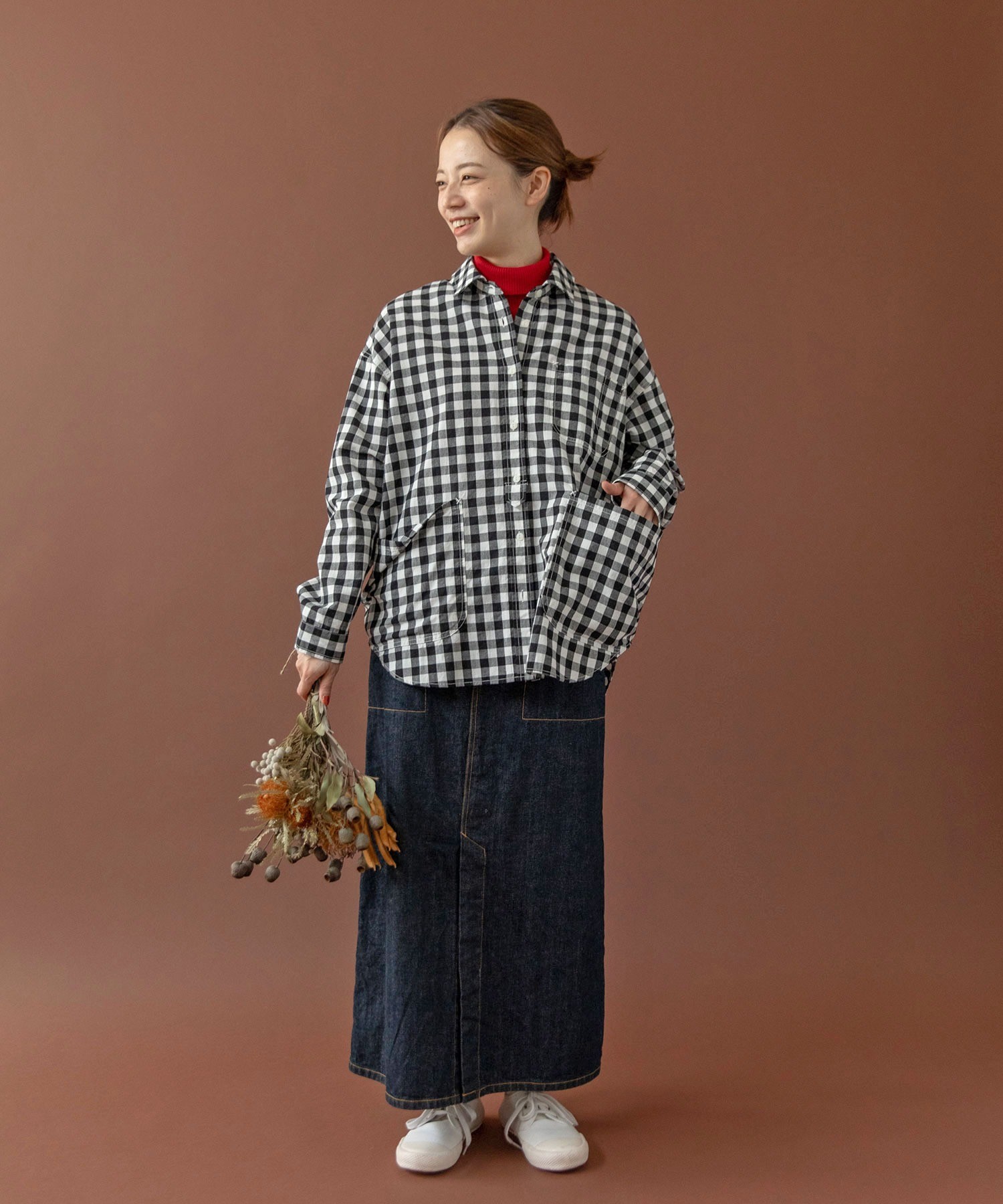 AMBIDEX Store ○ギンガムチェック ガーデンシャツ(F クロ): PAR ICI