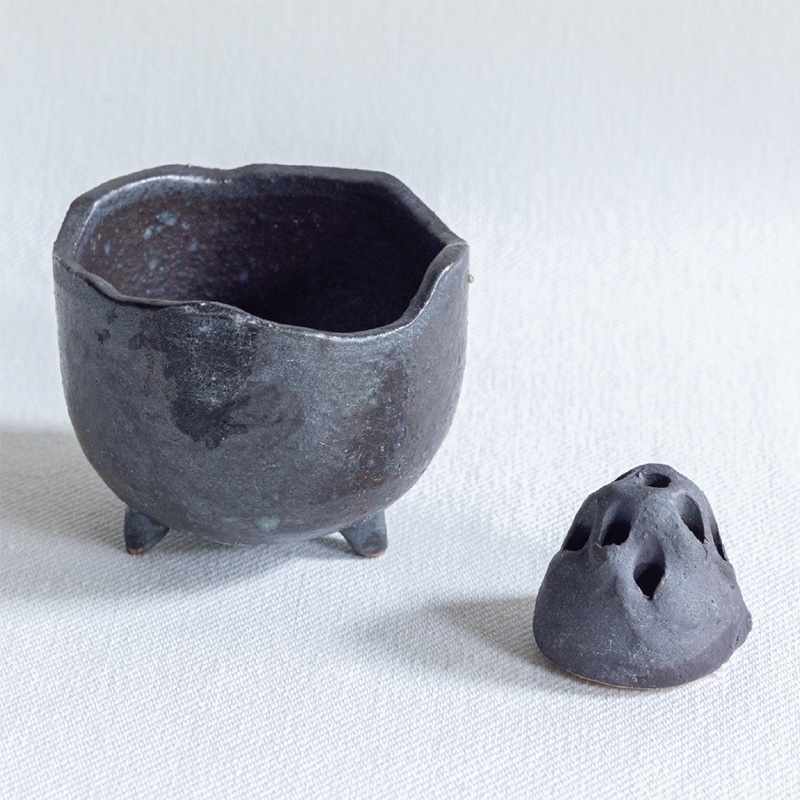 ミニ一輪挿し (信楽焼) 鴻月 黒 KOSMH1｜郵便局のネットショップ