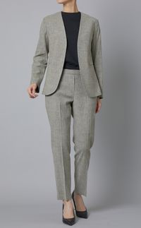 Theory｜リネン混ノーカラージャケット