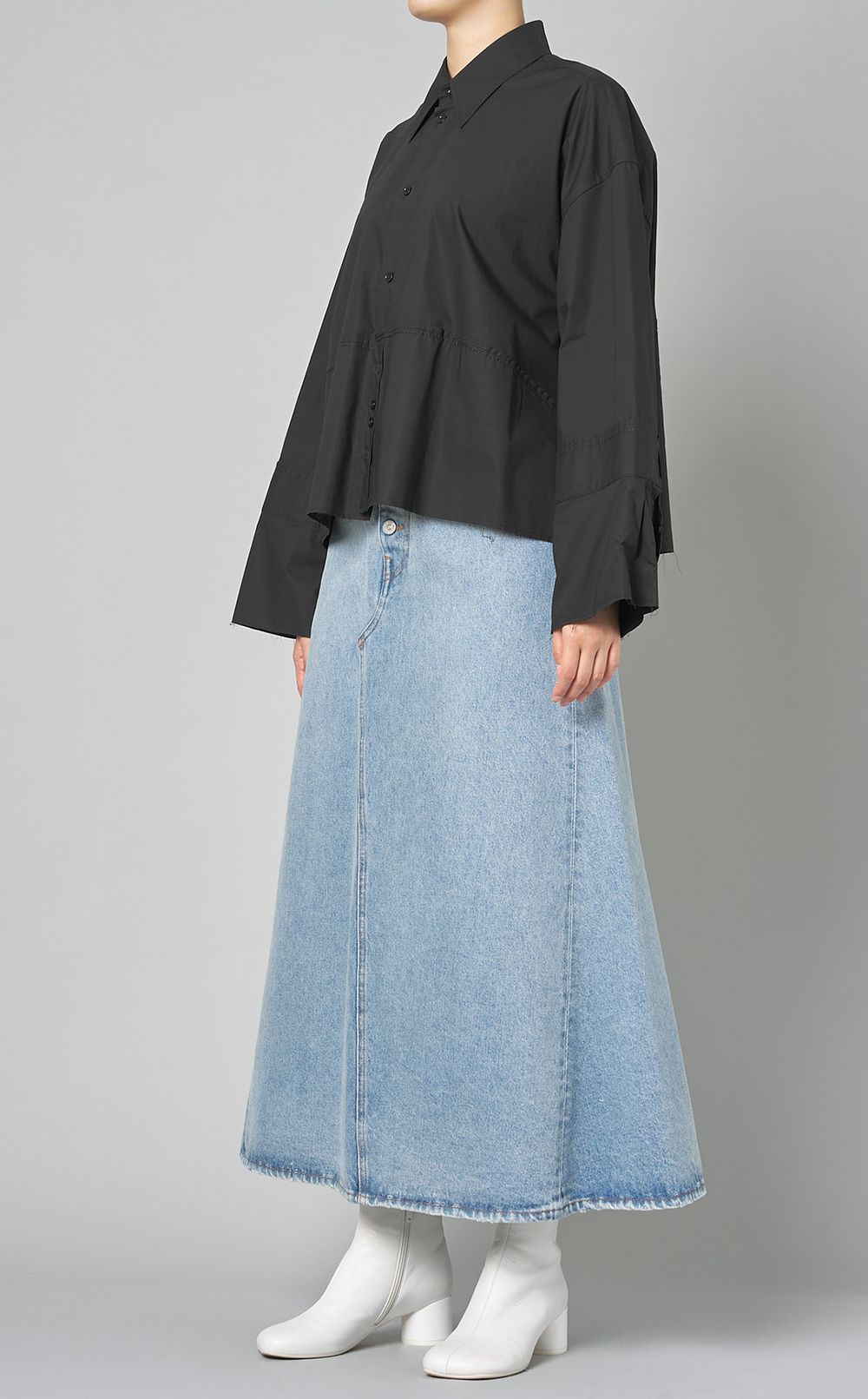 MM6 Maison Margiela｜ボタンフライデニムマキシスカート