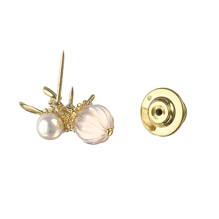 ローズクォーツ・1Pパール ピンブローチ 2007年クリスマス