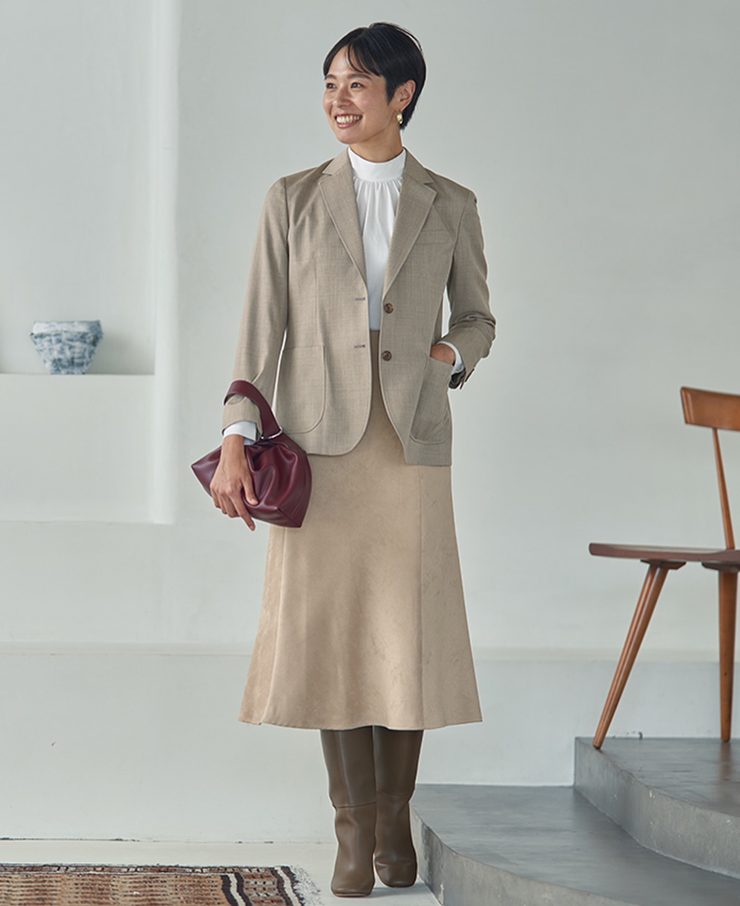 テーラードジャケット(40サイズ ベージュ系): レディース｜メーカーズ