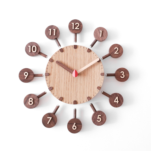 旭川クラフト コド木工 おひさまクロック 国産クラフト 木製 掛け時計