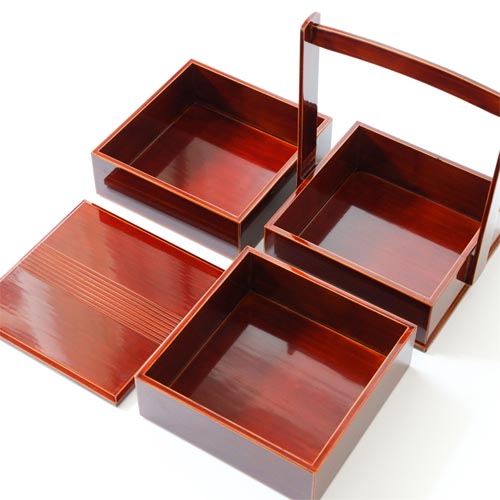 飛騨春慶 福壽漆器店 手提三段重 伝統工芸品 木製 お重箱 | MUKU工房