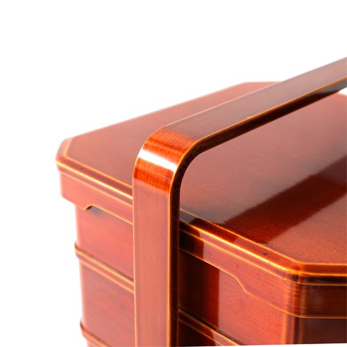 飛騨春慶 福壽漆器店 台付隅切三段重 伝統工芸品 木製 お重箱 | MUKU工房