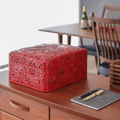 村上木彫堆朱 藤井漆工 文庫 伝統工芸品 木製 小物入れ | MUKU工房