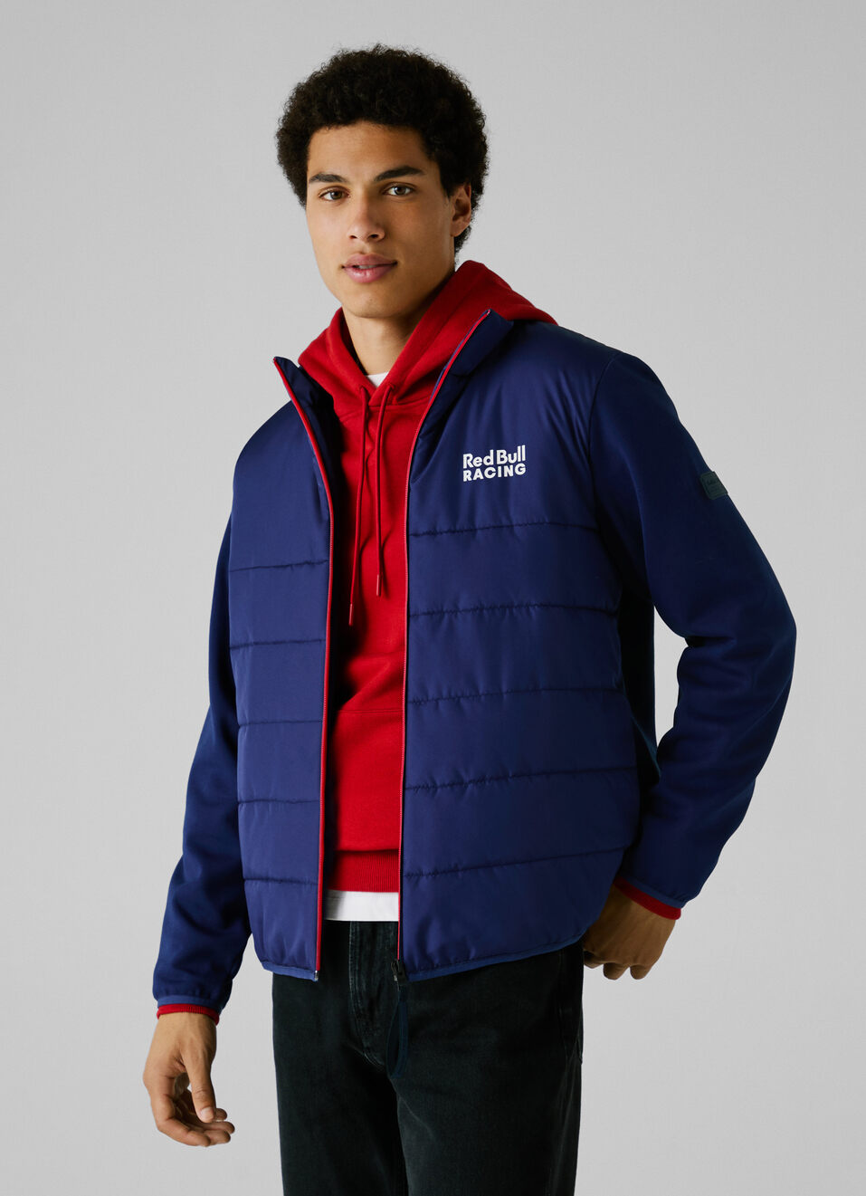 Red Bull Racing X Pepe Jeans Blue Hybrid Padded Jacket | Pepe