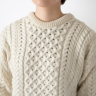メリノウール ケーブルセーター／aran woollen mills（アランウーレン