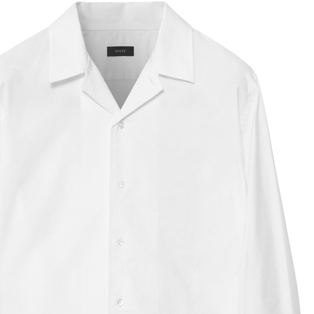 オープンカラーシャツ ヘビーオックス ホワイト 長袖 M(M ホワイト