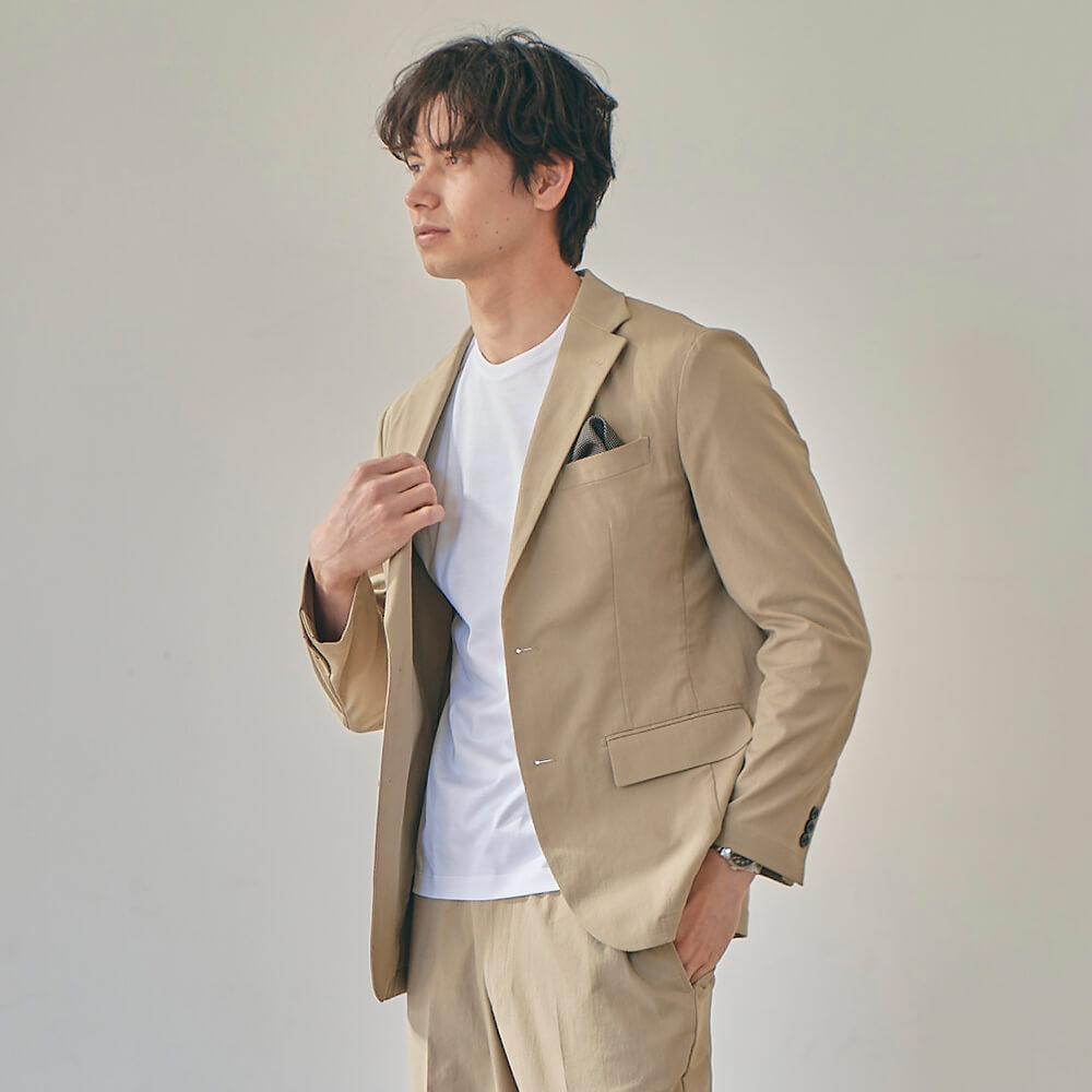 セットアップ対応｜楽ジャケ セットアップ（Palo Alto）ベージュ XS(XS