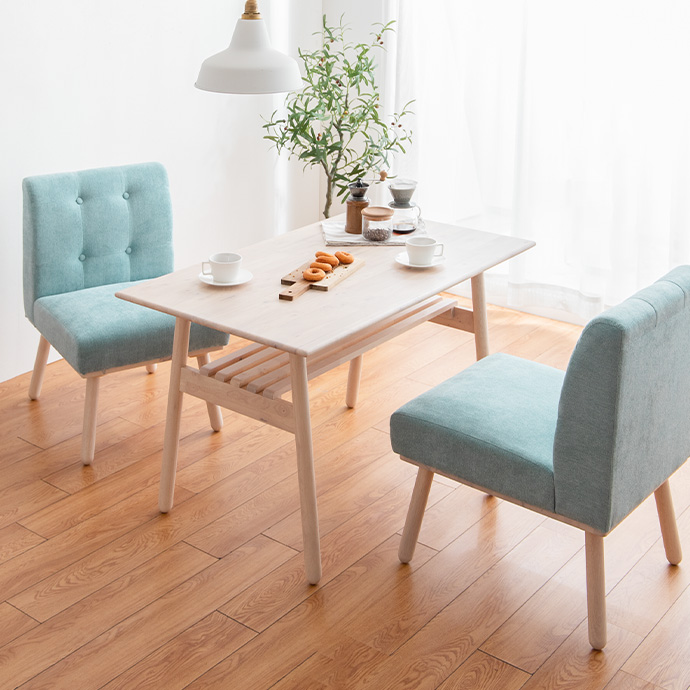 g11451]【3点セット】Hemel 幅120cm ダイニングテーブル+1人掛けソファ