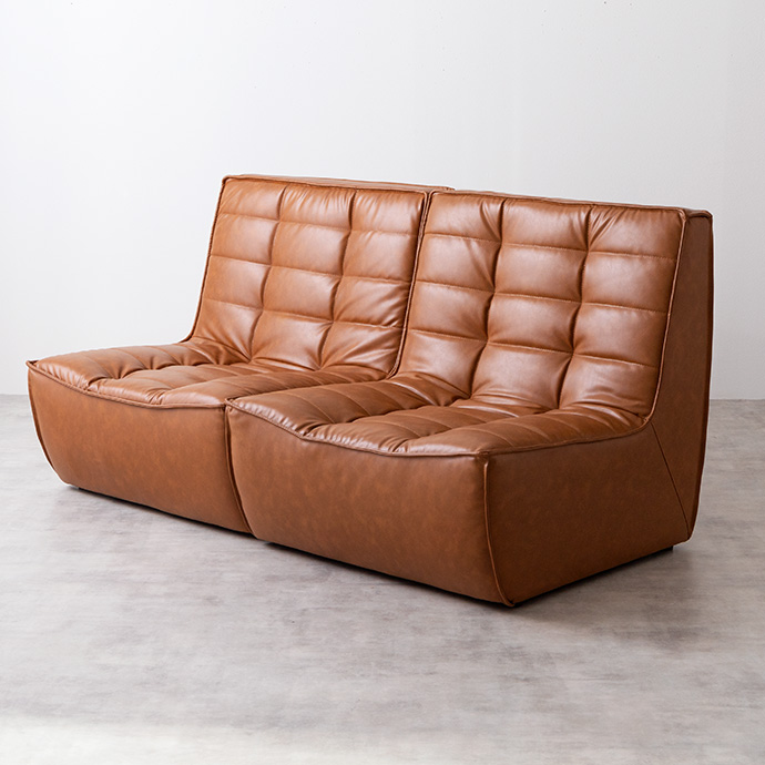 g118034]【2点セット】Hank PVCレザーソファ 2人掛けソファー | 家具