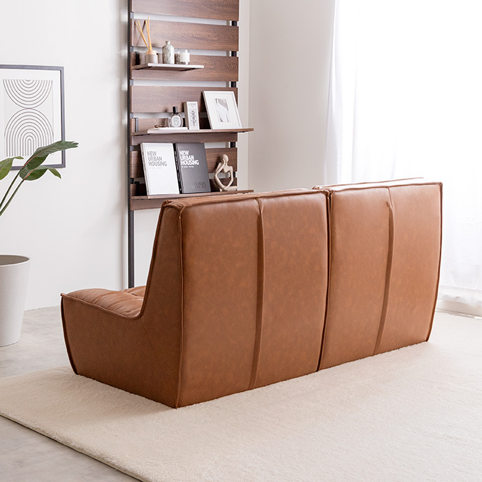 g118034]【2点セット】Hank PVCレザーソファ 2人掛けソファー | 家具