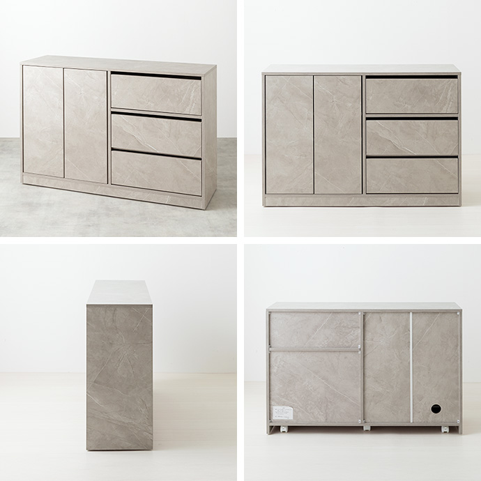 g138039]【幅100cm】Sharon キャスター付きキャビネット キャビネット