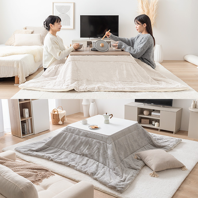 g350017]【長方形:天板 75cm×60cm 】こたつ&掛け布団2点セット こたつ