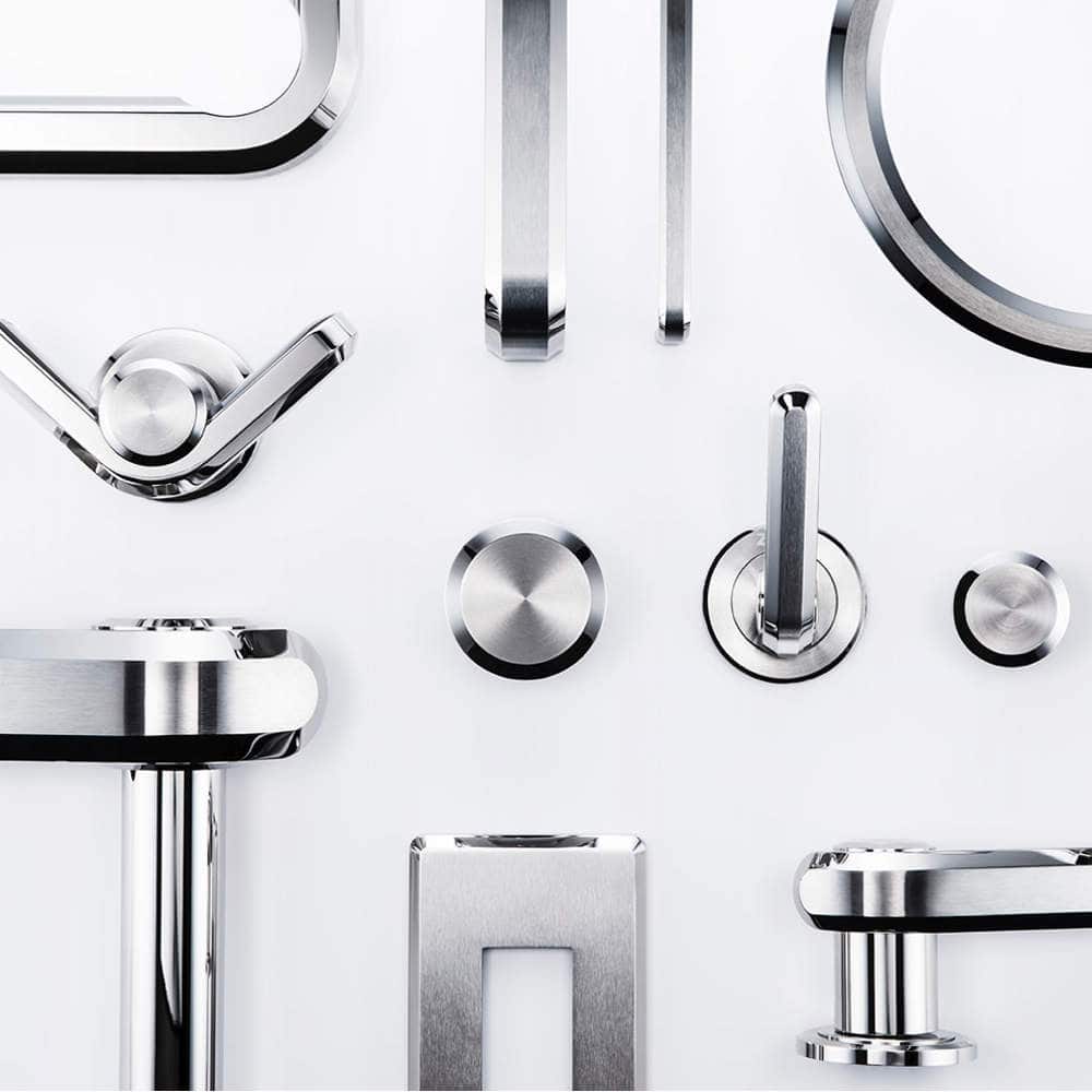 ステンレス ガラスドア用レバーハンドルロックセット ZL-1601型