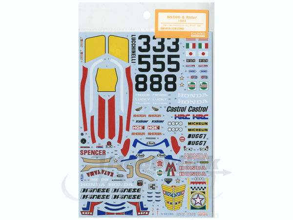 1/12 ホンダ NS500 & ライダー デカールセット | HLJ.co.jp