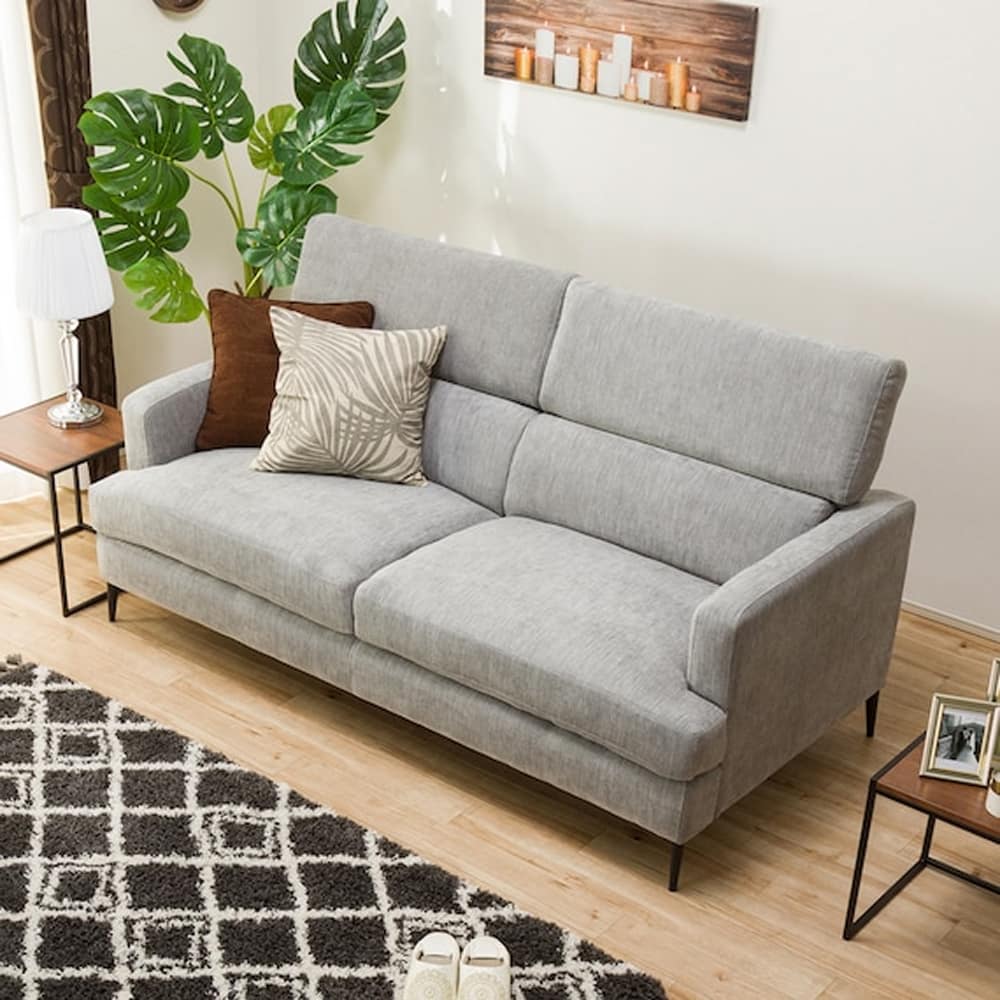 3人掛けソファ 布張りタイプ (サザーラ GY) ニトリ（NITORI） 布張り3人掛けワイドソファ(サザーラ GY) : ニトリ