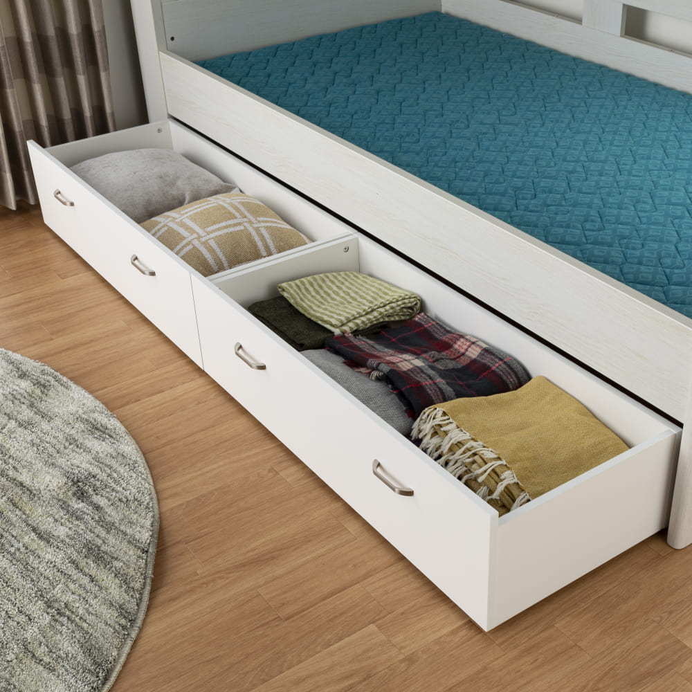 二段ベッドミンキー専用 引出し WH（2杯）(5Y)ホワイト): ベッド