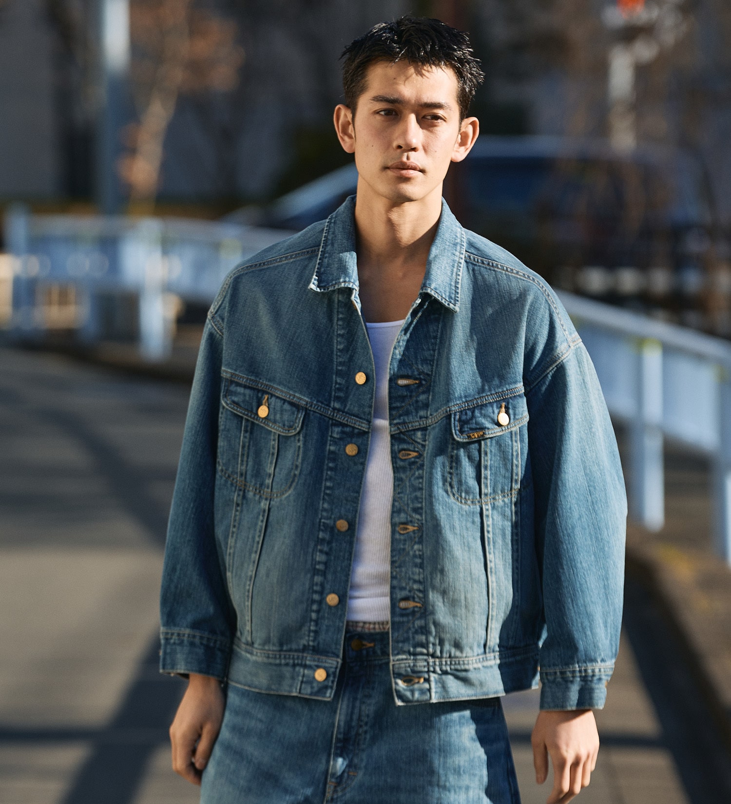 SUPERSIZED ビッグシルエットライダースデニムジャケット セットアップ