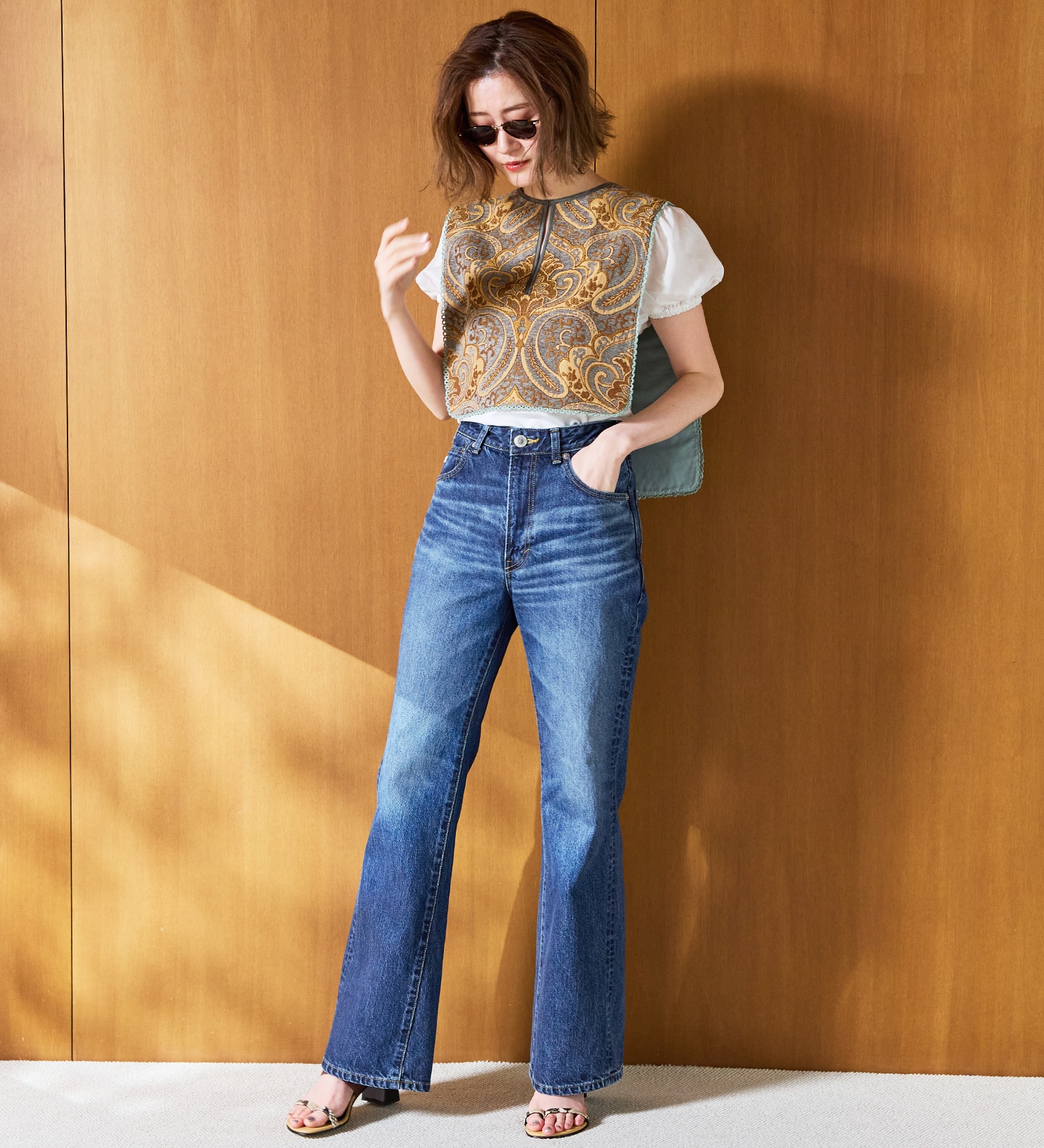 SOMETHING LISA ヴィンテージフレアデニムパンツ|SOMETHING|サムシング