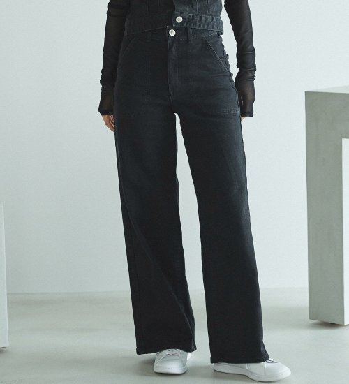 SOMETHING LISAレースアップワイドデニムパンツ|SOMETHING|サムシング