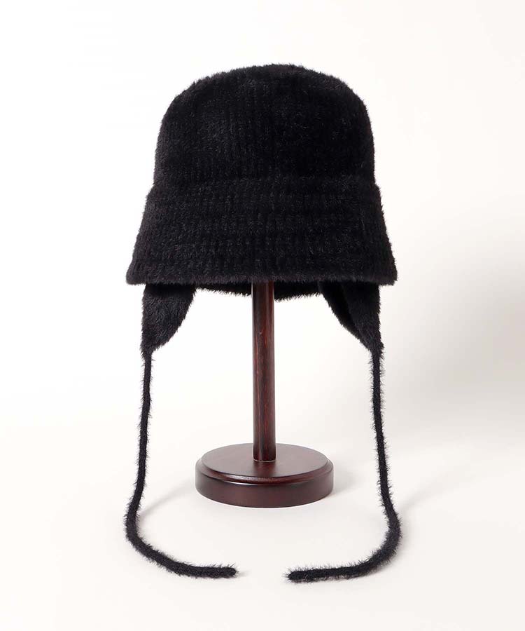 シャギー耳あて付バケットハット 帽子 ハット バケットハット