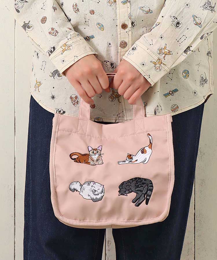 ナイロン刺繍ランチトート バッグ BAG トートバッグ トート ナイロン