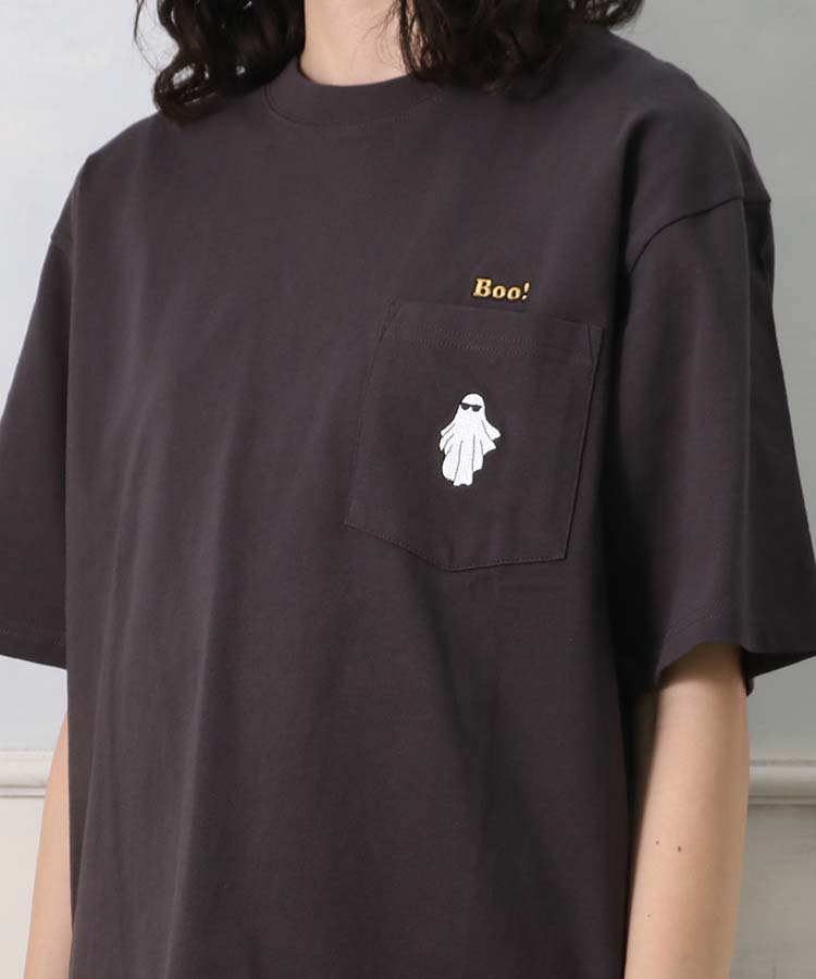 ≪OUTLET≫ゴーストポケット刺繍Tシャツ(チャコール): ALL｜Bleu